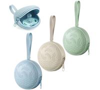 PandaEar 3 Pack Silicone Dummy Holder Case| Pacifier Holder Case Dummy Box Cover Snoother Pods| Universal Pacifier Box Accessories Holders for Travel| BPA Free (Green Blue Cream)