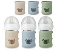 PandaEar 3 Pack Silicone Sleeves for Philips Avent Natural Glass Baby Bottles 4 oz, Shatterproof Anti-Breakage and Heat Resistant Bottle Holder, BPA-Free, Compatible with 4 oz Avent Glass Bottles
