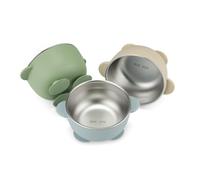 PandaEar 3 Pack Stainless Steel Baby Bowls with Suction, Non-Slip Toddler Bowls with Silicone Sleeve for Kids Infants Children, Unbreakable & Mess Free