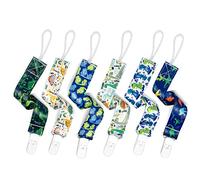 PandaEar 6 Pack Baby Dummy Clips, Universal Teether Pacifier Clips Holder Soother Chains Toy Strap for Boys and Girls