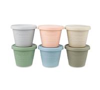 PandaEar 6 Pack Silicone Baby Food Storage Containers (4oz), Reusable Weaning Pots with Lids, Leakproof Small Tubs for Infants, Freezer & Microwave Safe, Dishwasher Friendly, BPA Free (Pastel Colours)