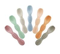 PandaEar 7 Pcs Silicone Baby Spoons, Baby Led Weaning Spoons First Stage Self Feeding Spoon for Toddler Infant