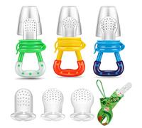 PandaEar Baby Fresh Fruit Food Feeder Pacifier (3 Pack) |Training Massaging Toy Teether| Food Grade Soft Safe BPA-Free Silicone Pouches| Babies Toddlers Infants Kids