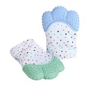 PandaEar Baby Teething Mittens - 2 Pack Teething Gloves for Soothing Pain Relief, Protection and Stimulating Teethers for Babies 3Months+