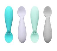 PandaEar Silicone Baby Weaning Spoons Infant Feeding Spoons BPA Free, 4-Pack, Soft Silicone, Self Feeding Fat Handle Utensil