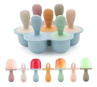 PandaEar Silicone Popsicle Molds for Toddlers, Mini Breastmilk & Fruit Juice Freezer Mold with Sticks, 7-Cavity Baby Ice Pop Maker, BPA Free & Easy to Clean