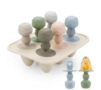 PandaEar Silicone Toddler Ice Lolly Mould with Sticks, 6-Cavity Popsicle Molds, Mini Frozen Breastmilk Ice Pop Cream Moulds for Infant