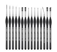 PANDAFLY Detail Paint Brushes Set, 15pcs Miniature Brushes for Fine Detailing & Art Painting - Acrylic, Oil, Watercolors & Paint by Number, Models, Face, Nail, Craft