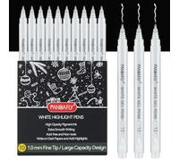 PANDAFLY White Gel Pens, 10-Pack, 1mm Fine Point Opaque Gel Ink Pens