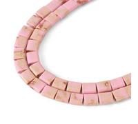 PandaHall 1 Strand Jasper Gemstone Beads 2-Hole Tila Beads Flat Carrier Beads Pony Seed Beads for Multi-Strand Bracelet Necklace Jewelry Making