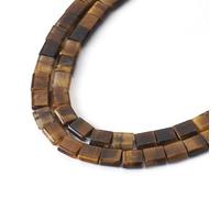 PandaHall 1 Strand Tiger Eye Gemstone Beads 2-Hole Tila Beads Flat Carrier Beads Pony Seed Beads for Multi-Strand Bracelet Necklace Jewelry Making