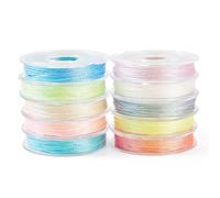 Pandahall 10 Rolls Luminous Polyester Cord 0.2mm 3-Ply Beading String Glow in The Dark Yarn Embroidery Thread for Macrame Jewelry Making Friendship Bracelet Crafts