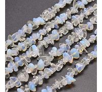 PandaHall 10 Strands Natural Opalite Chip Beads 5-8mm Crushed Irregular Chips Stone Beads Natural Stone Healing Crystal Loose Beads for Jewelry Making Necklace Bracelet Ring