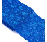PandaHall 10 Yards Blue Floral Lace Ribbon Trimming 16cm Width Vintage Wedding Scalloped Edge for Clothing Bridal Wedding Decorations