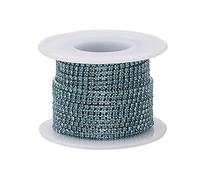 PandaHall 10 Yards Crystal Rhinestone Cup Chains 2mm Trimming Claw Chain Brass Rhinestone Strass Chains for Wedding Supplies DIY Sewing Craft Jewelry Making, Aquamarine