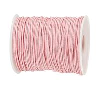 PandaHall 100 Yards 1mm Waxed Cotton Cord Jewellery Beading Thread Pink Thin Waxed String for Bracelet Necklace Jewellery Making Repair DIY Crafts Macrame Project, 91m