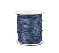 Pandahall 100 Yards/Roll 1.5mm Braided Waxed Cotton Cord String DIY Jewelry Craft Macrame Making Beading Thread Rope with Spool (PrussianBlue)