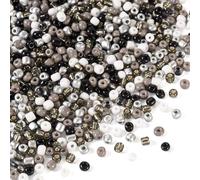 PandaHall 100g Black Glass Seed Beads 4mm Round Pony Seed Beads 6/0 Small Craft Loose Spacer Beads for Friendship Bracelet Necklace Jewelry Making