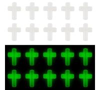 Pandahall 100Pcs Acrylic Cross Beads Glow in The Dark Beads Easter Crucifix Loose Spacer Beads Mint Cream Luminous Cross Beads for Religious Bracelet Necklaces Jewelry Making