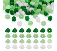 PandaHall 100pcs Lotus Seedpod Lampwork Glass Beads Flower Bead Caps Floral Spacer Beads for DIY Bracelet Earring Jewelry Making