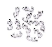 Pandahall 100Pcs Number.3 Stainless Steel Charms 15x7x1.5mm Arabic Numerals Pendants for DIY Jewelry Making