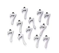 Pandahall 100Pcs Number.7 Stainless Steel Charms 15x7.5x1.5mm Arabic Numerals Pendants for DIY Jewelry Making