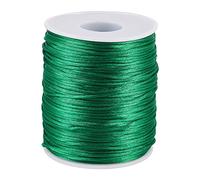 PandaHall 109 Yard 1.5mm Rattail Satin Nylon Trim Cord Green Rattail Silk Cord for Chinese Knotting, Kumihimo, Beading, Macramé Jewelry Making
