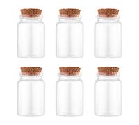 PandaHall 10pcs 121ml Clear Glass Wishing Bottles 70x47mm Mini Tiny Glass Bottles Jars with Cork Stoppers for Wedding Party Bead Containers Crafts Projects