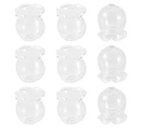 PandaHall 10pcs Clear Glass Flower Beads Jellyfish Beads Fishing Bead Trumpet Floral Wind Bell Spacer End Caps for DIY Wind Chimes Earrings Jewelry Making