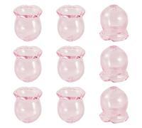 PandaHall 10pcs Glass Flower Beads Jellyfish Beads Fishing Bead Pink Trumpet Floral Wind Bell Spacer End Caps for DIY Wind Chimes Earrings Jewelry Making