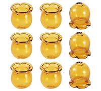 PandaHall 10pcs Glass Flower Beads Jellyfish Beads Fishing Bead Yellow Trumpet Floral Wind Bell Spacer End Caps for DIY Wind Chimes Earrings Jewelry Making