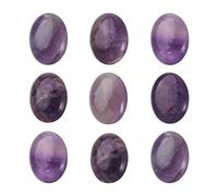 PandaHall 10pcs Natural Amethyst Oval Gemstone Cabochons 25x18x5~7mm Cabochon Gemstone Chakra Healing Crystal Beads for DIY Jewelry Making