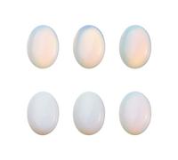 PandaHall 10pcs Natural Opalite Oval Gemstone Cabochons Tiny Flat Back Cabochon Gemstone Chakra Healing Crystal Beads for DIY Jewelry Making, 25x18x5~7mm