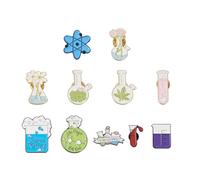 PandaHall 11pcs Chemistry Enamel Pins Cartoon Flask Element Science Brooch Lapel Badges for Scientist Clothing Jacket Bag Backpack Decoration