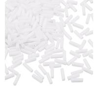 Pandahall 1250pcs/50g Opaque Glass Bugle Beads 6x1.8mm Tube Loose Glass Seed Spacer Bead for Jewelry Making (White)