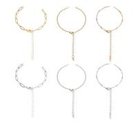 PandaHall 12pcs Unfinished Chain Adjustable Bracelet Link Chains Beading Connector End Chain for Friendship Wrist Bracelet Jewelry Making
