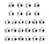 PandaHall 1300pcs Square Letter Beads 4-5mm Cube White Alphabet Beads A-Z Initial Acrylic Letter Beads for Friendship Bracelets Necklaces Jewelry Making