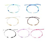 PandaHall 14pcs Unfinished Adjustable Cord Nylon Braided Bracelet Rope Beading String Wave Thread with Open Jump Rings for Wrist Ankle Jewelry Making