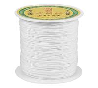 PandaHall 150 Yards 0.5mm Braided Nylon Thread White Silky Chinese Knotting Cord Shamballa Macrame Thread Cord Beading String for Kumihimo Macramé Friendship Bracelets Making
