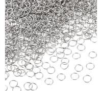 PandaHall 1500pcs 10mm Stainless Steel Jump Rings Silver Open Jump Rings Round Ring Connectors for Earring Necklace Bracelet Chainmail Jewelry Keychain Making