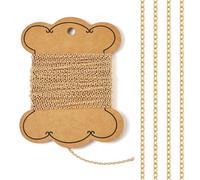 Pandahall 16.4 Feet 14K Gold Filled Cable Chains - Permanent Jewelry Chains with Small Link Necklace Design, Soldered Gold Finish for Jewelry Making, Includes Card Paper