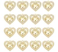 PandaHall 16pcs Rhinestone Heart Charms, 2 Style Alloy Charms Gold Plated Pendants Metal Pendants Love Charms for Jewelry Making Charms Wedding Gifts Handmade Crafting