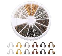 PandaHall 180pcs Brass Wire Guardians 6 Colors 5x6x2mm Thread Protectors for DIY Jewelry Making