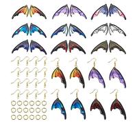 PandaHall 18pcs Butterfly Wings Pendants Transparent Resin Insect Wing Dragonfly Wing Charms with Gold Foil for DIY Earring Jewellery Making