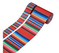 Pandahall 2 Rolls Fiesta Ribbon Mexican Serape Ribbon Colorful Rainbow Stripes Grosgrain Ribbon Lace for DIY Gift Wrapping Fall Craft Party Decoration (2 Sizes 1”/2.48”Width, 5 Yards/Roll)