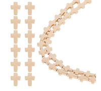 PandaHall 2 Strands Cross Hematite Beads 8mm Light Gold Crucifix Cross Spacers Gemstone Beads Bulk for Prayer Rosary Necklace Bracelet Jewelry Making