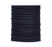 PandaHall 20 Meters Flat Skinny Elastic Cord 5mm Black Soft Nylon Elastic Cord Stitched Stretchy Lycra Cord for Sewing Craft Headband Jewelry Making Accessories