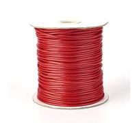 Pandahall 200 Yards/Roll 1mm Braided Waxed Polyester Cord String DIY Jewelry Craft Macramé Making Beading Thread Rope with Spool (FireBrick)
