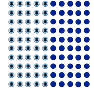 Pandahall 200Pcs Flat Back Resin Evil Eye Cabochon Tiles 6mm Round Blue Eye Covered Glass Dome Cabochons for DIY Art Prop Photo Dome Pendant Trays Halloween