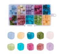 PandaHall 200pcs Natural Cube Gemstone Beads 7~8mm 10 Colors Mixed Stone Beads Chakra Healing Spacer Loose Beads for DIY Bracelet Necklace Jewelry Making, Hole: 0.9mm